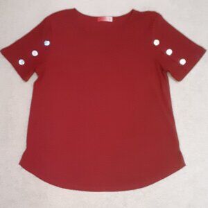 LOVE SCARLETT SIZE- PETITE LARGE COLOR MAROON SHORT SLEEVE
